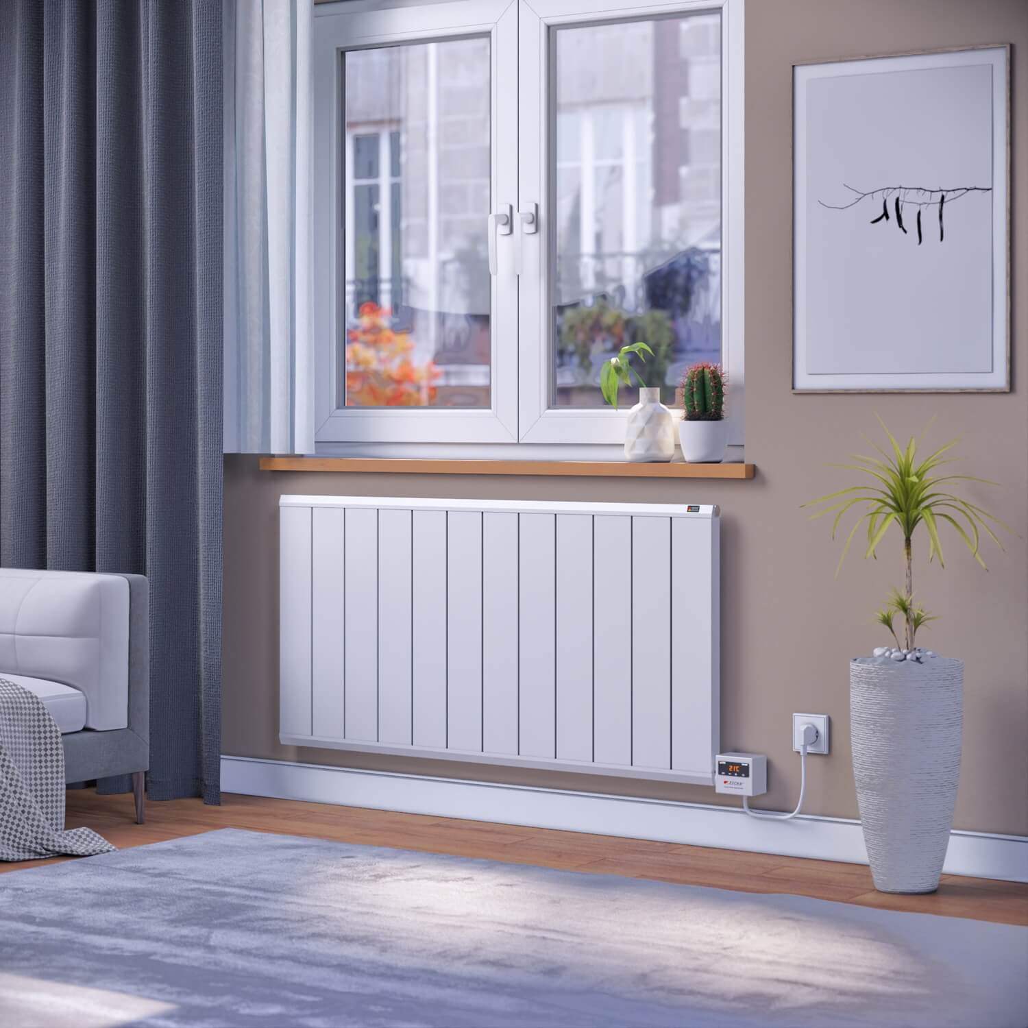 1 Sirius 60x100 Elektrikli Radyatör Beyaz - Görsel 1