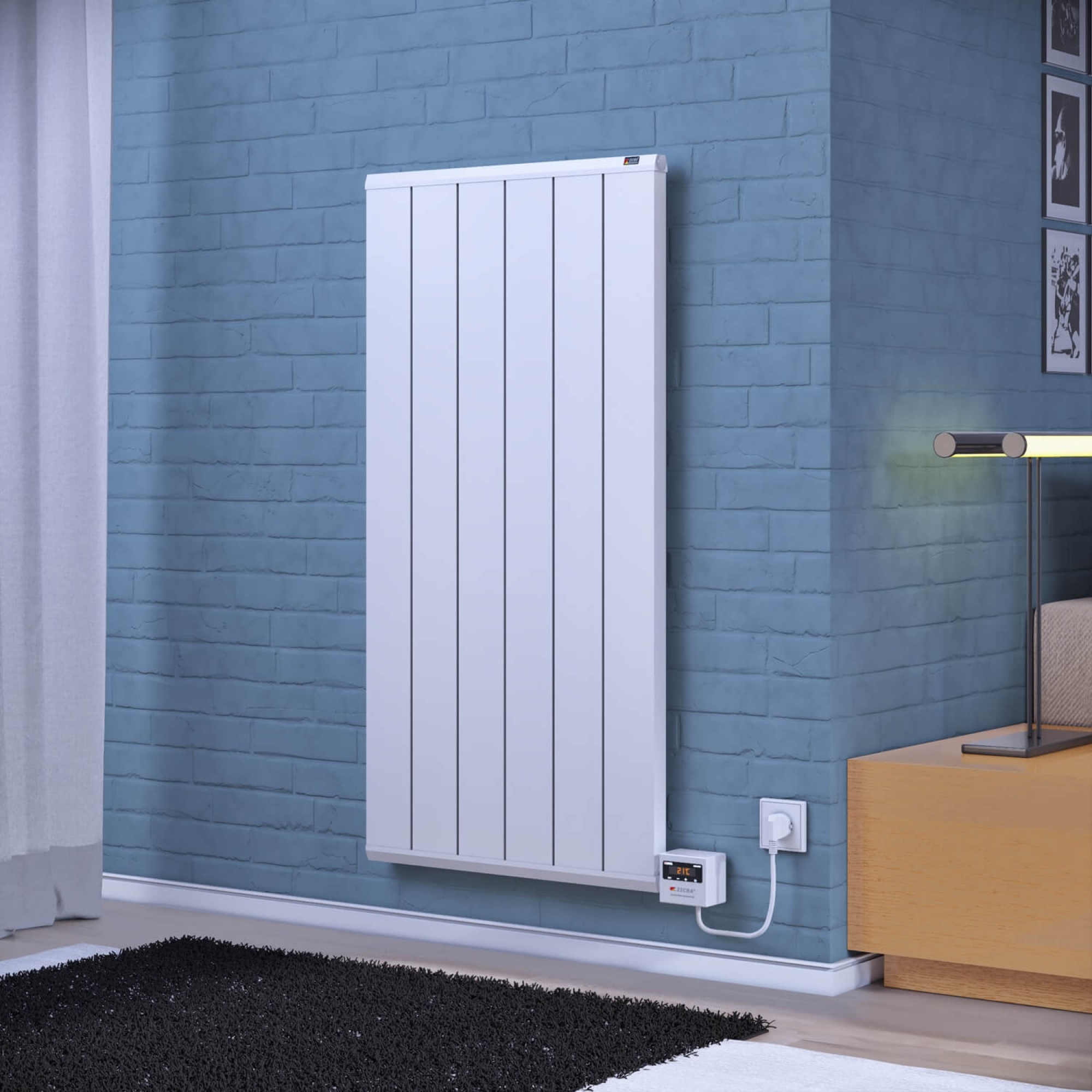 68eaee2c3207f.jpg Sirius 60x80 Dikey Elektrikli Radyatör Beyaz - Görsel 1