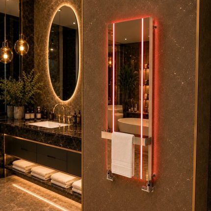 Ales Aynalı Işıklı Dekoratif Alüminyum Havlupan